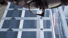 Animation of handwritten mathematical equations and data over close up portrait of African American woman wearing glasses in computer server room. Global digital network concept digital composite. - Powered by Shutterstock - Get 15% off with code: PIKWIZARD15