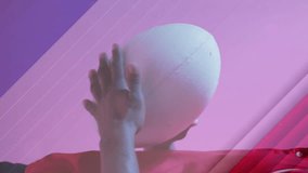Animation of flag of france over african american male rugby player with ball. Sports, competition and active lifestyle concept digitally generated video. - Powered by Shutterstock - Get 15% off with code: PIKWIZARD15