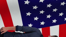 Animation of flag of usa over happy caucasian businessman. American finance, business, connections and diversity concept digitally generated video. - Powered by Shutterstock - Get 15% off with code: PIKWIZARD15