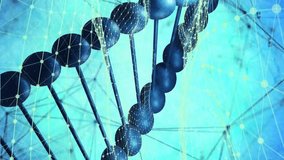 DNA strand and network connections, scientific data processing. Biotechnology, genetics, molecular, laboratory, analysis, research - Powered by Shutterstock - Get 15% off with code: PIKWIZARD15