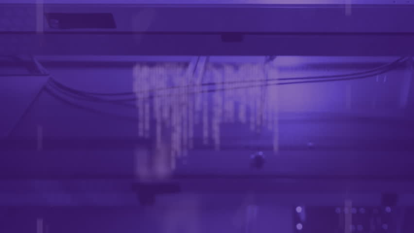 Animation of glowing purple QR code with neon elements and data processing on purple background. Global online security data technology concept digitally generated image. - Powered by Shutterstock - Get 15% off with code: PIKWIZARD15