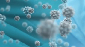 Animation of 3d covid 19 cells floating over female doctor in face mask. coronavirus covid 19 global pandemic health crisis concept digital composite. - Powered by Shutterstock - Get 15% off with code: PIKWIZARD15