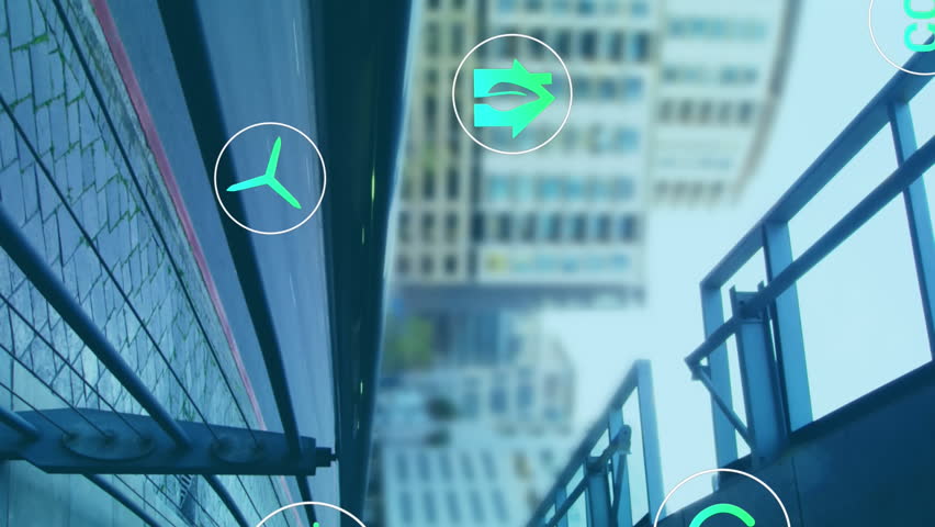 Animation of digital icons over cityscape. global digital interface, data processing and technology concept digitally generated video. - Powered by Shutterstock - Get 15% off with code: PIKWIZARD15