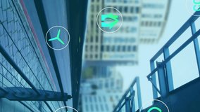 Animation of digital icons over cityscape. global digital interface, data processing and technology concept digitally generated video. - Powered by Shutterstock - Get 15% off with code: PIKWIZARD15