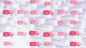 Animation of pineapple repeated over shapes on white background. nature, pattern, colour and movement concept digitally generated video. - Powered by Shutterstock - Get 15% off with code: PIKWIZARD15
