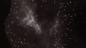 Animation of yellow glowing spot of light, particles rotating and clouds moving over stars on night sky. Global universal network concept digitally generated image. - Powered by Shutterstock - Get 15% off with code: PIKWIZARD15