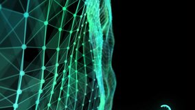 Digital animation of two globes of digital icons spinning and digital icons with increasing numbers moving over glowing green digital waves against black background - Powered by Shutterstock - Get 15% off with code: PIKWIZARD15