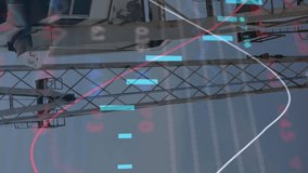 Animation of financial data processing over crane in shipyard. Business, finances, transport, shipping and digital interface concept digitally generated video. - Powered by Shutterstock - Get 15% off with code: PIKWIZARD15