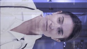 Animation of graphs, moving lights and data on digital interface over portrait of female doctor in computer server room. Global digital network science and medical digital composite. - Powered by Shutterstock - Get 15% off with code: PIKWIZARD15