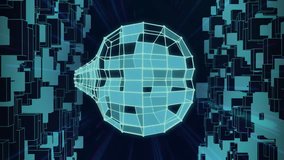 Animation of human brain, connections and blue neon light trails. Global cyber security, connections, computing and data processing concept digitally generated video. - Powered by Shutterstock - Get 15% off with code: PIKWIZARD15