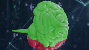 Animation of human brain, data processing and statistics over globe. Global business, connections, computing and data processing concept digitally generated video. - Powered by Shutterstock - Get 15% off with code: PIKWIZARD15