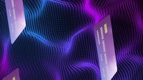 Animation of credit cards over purple and blue shapes on black background. Finances, business and digital interface concept digitally generated video. - Powered by Shutterstock - Get 15% off with code: PIKWIZARD15