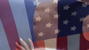 Animation of flag of usa over african american female athlete. Global sports, sport disciplines and flags concept digitally generated video. - Powered by Shutterstock - Get 15% off with code: PIKWIZARD15