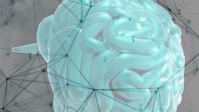 Brain animation with DNA strand and network connections in background. technology, biotechnology, genetics, neural, science, research - Powered by Shutterstock - Get 15% off with code: PIKWIZARD15