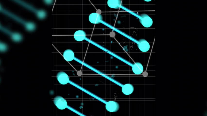 DNA strand animation over scientific data and graphs. Genetics, biotechnology, bioinformatics, research, data analysis, visualization - Powered by Shutterstock - Get 15% off with code: PIKWIZARD15