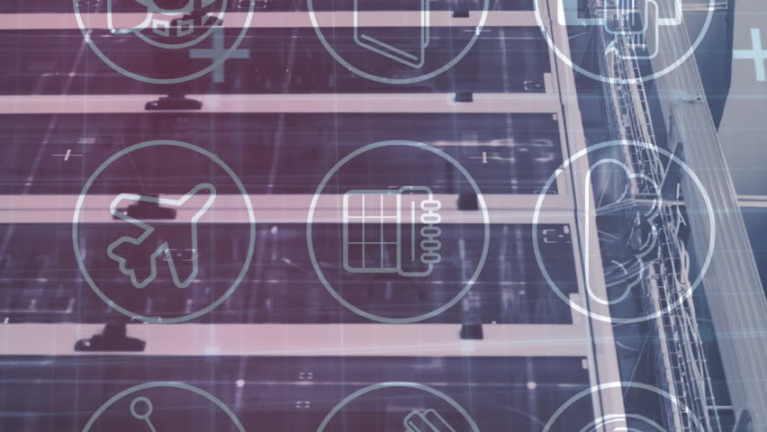 Animation of technological icons in circles over an empty server room. digital interface global connections concept digitally generated video. - Powered by Shutterstock - Get 15% off with code: PIKWIZARD15