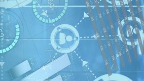 Animation of connected people icons with floating financial graphs. digital interface global connections concept digitally generated video. - Powered by Shutterstock - Get 15% off with code: PIKWIZARD15