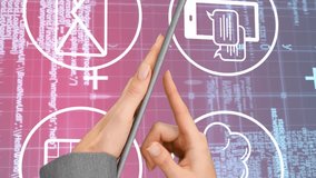 Digital composition of businessman using digital tablet against digital icons and data processing. computer interface and networking technology concept. - Powered by Shutterstock - Get 15% off with code: PIKWIZARD15