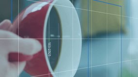 Animation of digital interface showing statistics with colleagues in office wearing face masks. Healthcare and protection during coronavirus covid 19 pandemic, digitally generated video - Powered by Shutterstock - Get 15% off with code: PIKWIZARD15