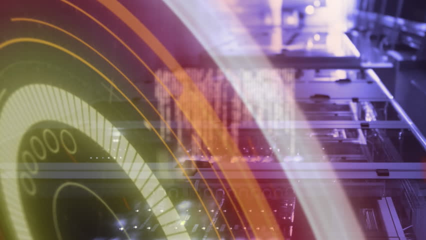 Digital animation of round neon scanner and data processing against empty server room. computer interface and cyber security concept - Powered by Shutterstock - Get 15% off with code: PIKWIZARD15