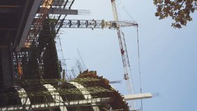 Animation of social media icons and numbers on banners over construction site. global networking, social media, technology and digital interface concept digitally generated video. - Powered by Shutterstock - Get 15% off with code: PIKWIZARD15