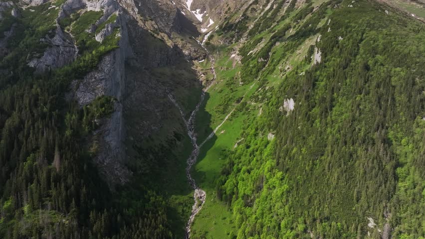 Aerial view of Havran and Zdiarska Vidla summits, Tatra Mountains, Slovakia