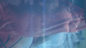 Animation of network of connections over fit african american senior man drinking water outdoors. sport and healthy, active retirement lifestyle and technology concept digitally generated video. - Powered by Shutterstock - Get 15% off with code: PIKWIZARD15