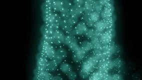 Animation of blue vapour over glowing dot network moving on black background. movement, energy and form, abstract interface background concept digitally generated video. - Powered by Shutterstock - Get 15% off with code: PIKWIZARD15