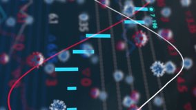 Animation of virus cells floating over data processing. medical and healthcare services during coronavirus covid 19 pandemic concept digitally generated video. - Powered by Shutterstock - Get 15% off with code: PIKWIZARD15