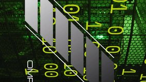 Animation of binary code over speedometer and servers in background. automotive, car, speed and technology concept digitally generated video. - Powered by Shutterstock - Get 15% off with code: PIKWIZARD15