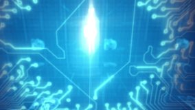 Animation of numbers and pound over blue background with integrated circuit. Digital security, data, currency and technology concept digitally generated video. - Powered by Shutterstock - Get 15% off with code: PIKWIZARD15