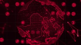 Animation of data processing over globe with icons. Global business and digital interface concept digitally generated video - Powered by Shutterstock - Get 15% off with code: PIKWIZARD15