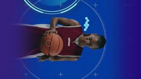 Animation of data processing over african american female basketball player. Global sports, science, computing, digital interface and data processing concept digitally generated video. - Powered by Shutterstock - Get 15% off with code: PIKWIZARD15
