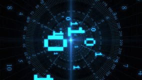 Animation of binary coding and data processing over scopes. Global computing, data processing, digital interface and connections concept digitally generated video. - Powered by Shutterstock - Get 15% off with code: PIKWIZARD15