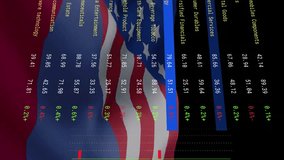 Animation of financial data processing over flag of united states of america and russia. Global business, finance and data processing concept digitally generated video. - Powered by Shutterstock - Get 15% off with code: PIKWIZARD15