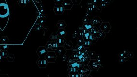 Animation of medical icons and brain on black background. Global medicine and digital interface concept digitally generated video. - Powered by Shutterstock - Get 15% off with code: PIKWIZARD15