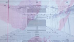 Animation of digital interface with graphs and coronavirus cells over server room. Global digital network technology security concept digitally generated image. - Powered by Shutterstock - Get 15% off with code: PIKWIZARD15