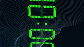 Animation of green digital clock timer changing on black background. Time, timer, digital interface and data processing concept digitally generated video. - Powered by Shutterstock - Get 15% off with code: PIKWIZARD15