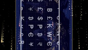 Animation of currency symbols and data processing over black background. Global finance, business, connections, computing and data processing concept digitally generated video. - Powered by Shutterstock - Get 15% off with code: PIKWIZARD15