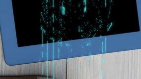 Financial data processing against digital tablet and coffee cup on wooden surface. global finance and business concept - Powered by Shutterstock - Get 15% off with code: PIKWIZARD15