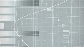 Animation of red and blue lines moving with statistics of financial data processing over grid. global finance and business concept digitally generated video. - Powered by Shutterstock - Get 15% off with code: PIKWIZARD15