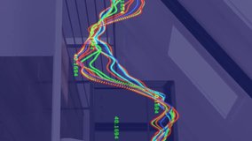 Digital animation of financial data processing against 3d model of office in background. global finance and business concept - Powered by Shutterstock - Get 15% off with code: PIKWIZARD15