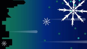Animation of christmas snowflakes and new year fireworks, on blue background. new year, celebration, party and seasonal event concept digitally generated video. - Powered by Shutterstock - Get 15% off with code: PIKWIZARD15