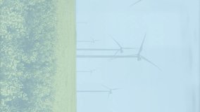 Animation of financial data processing over wind turbines and landscape. global finance, business and digital interface concept digitally generated video. - Powered by Shutterstock - Get 15% off with code: PIKWIZARD15