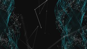 Animation of glowing 3D DNA strand spinning and plexus network on black background. Global science medicine genetics concept digitally generated image. - Powered by Shutterstock - Get 15% off with code: PIKWIZARD15