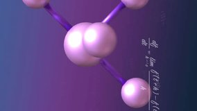 Animation of macro of molecules and mathematical data processing on purple background. Global science, computing, digital interface and data processing concept digitally generated video. - Powered by Shutterstock - Get 15% off with code: PIKWIZARD15