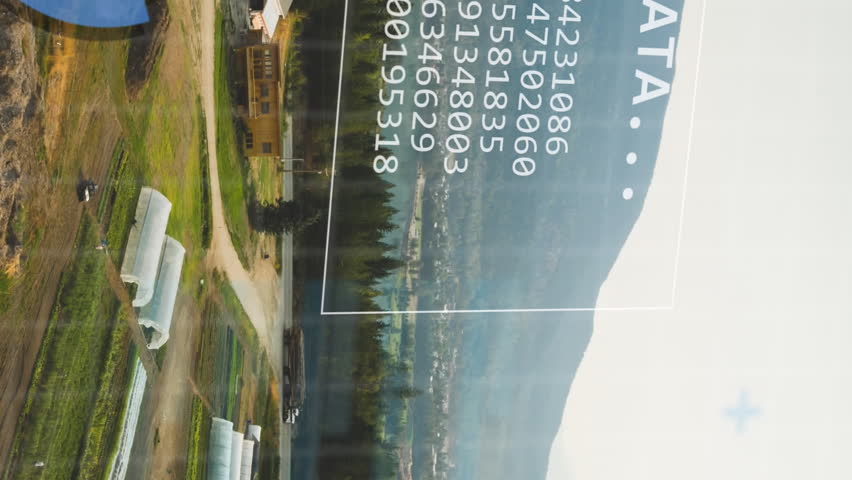 Animation of blue lines and data processing over landscape. Global business, digital interface, finances, computing and data processing concept digitally generated video. - Powered by Shutterstock - Get 15% off with code: PIKWIZARD15