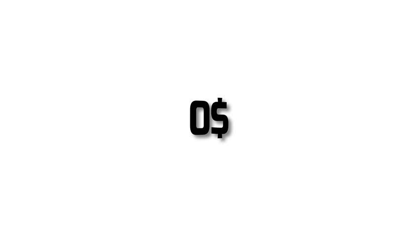 Animated Money Number Counter from 0 to 300 Dollars ,Number, count, dollar counting, business, profit, count Dollars and digits increasing Counting Numbers realistic sign on the brick wall animation.