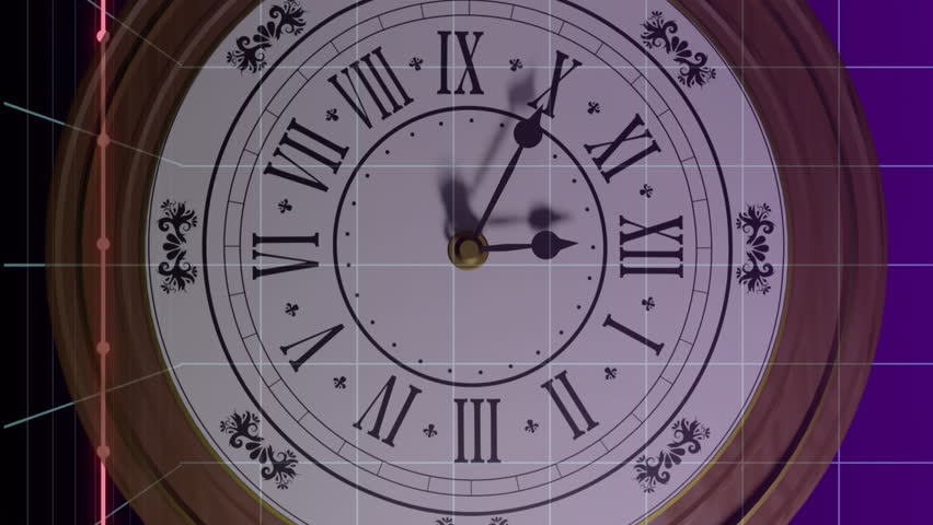 Animation of financial data processing over clock and grid. Global finance, business, connections, computing and data processing concept digitally generated video. - Powered by Shutterstock - Get 15% off with code: PIKWIZARD15