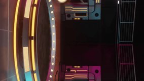 Animation of spinning globe over cyber room. Abstract background, technology and social media concept, digitally generated video. - Powered by Shutterstock - Get 15% off with code: PIKWIZARD15